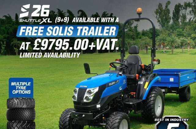 Drive Away with More: Free Solis Tipping Trailer with Every New Solis 26 9+9 Tractor Purchase!